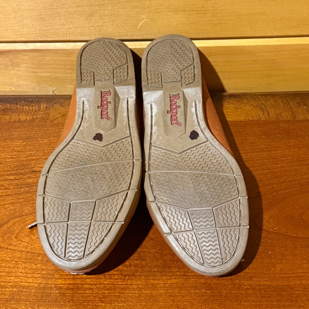 Rockport Womens Tan Leather Boat Shoes Classic Nautical Deck Loafers Brown 8.5 - Picture 8 of 9
